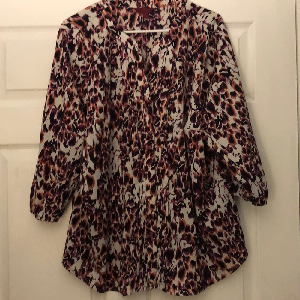 212 Collection 2X Pink and White Animal Print